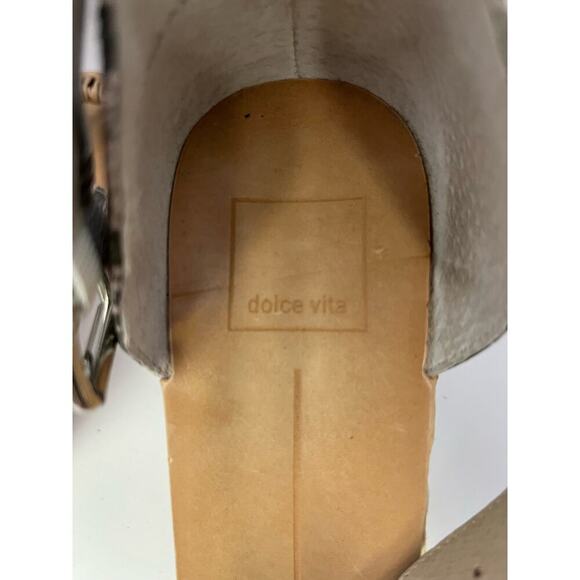 Dolce Vita Gray Snakeskin Nude Wedge Sandals Sz 9.5 - Picture 4 of 7